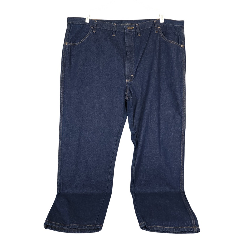 Rustler Mens Regular Fit‎ Straight Leg Heavyweight Denim Jeans 48x30 Dark Wash